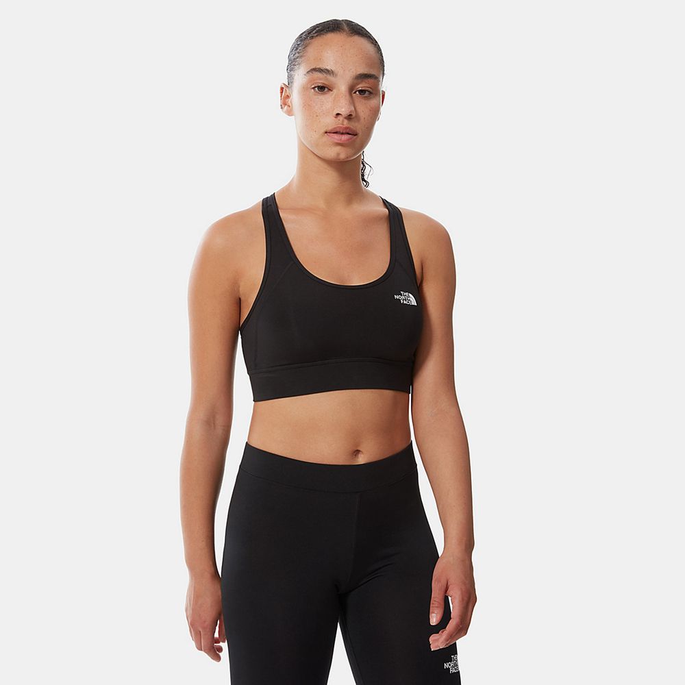 The North Face Sports Bra Womens Australia - The North Face Bounce Be Gone Black / White Running & T